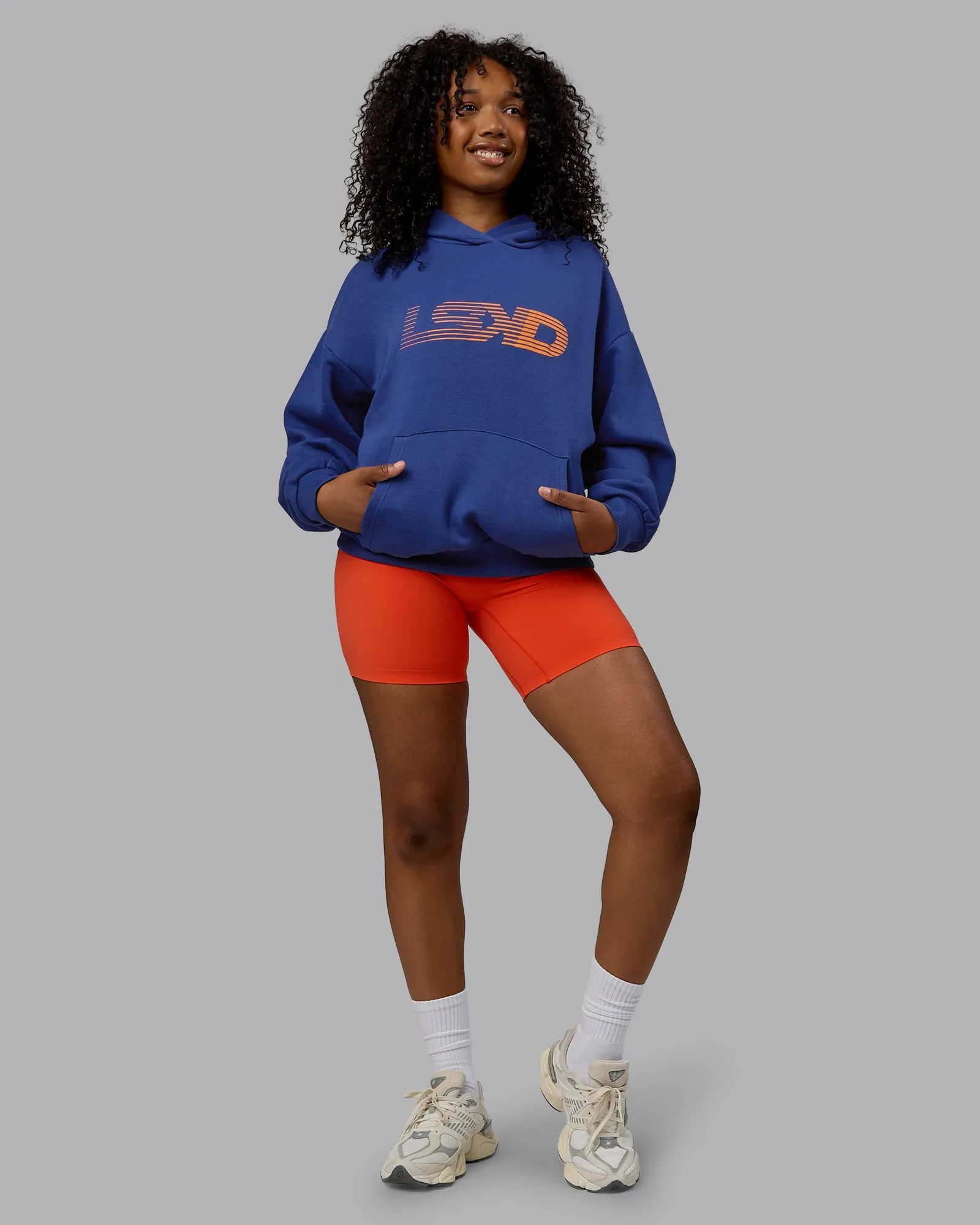 Unisex Motion Hoodie Oversize - Galactic Cobalt-Vibrant Orange