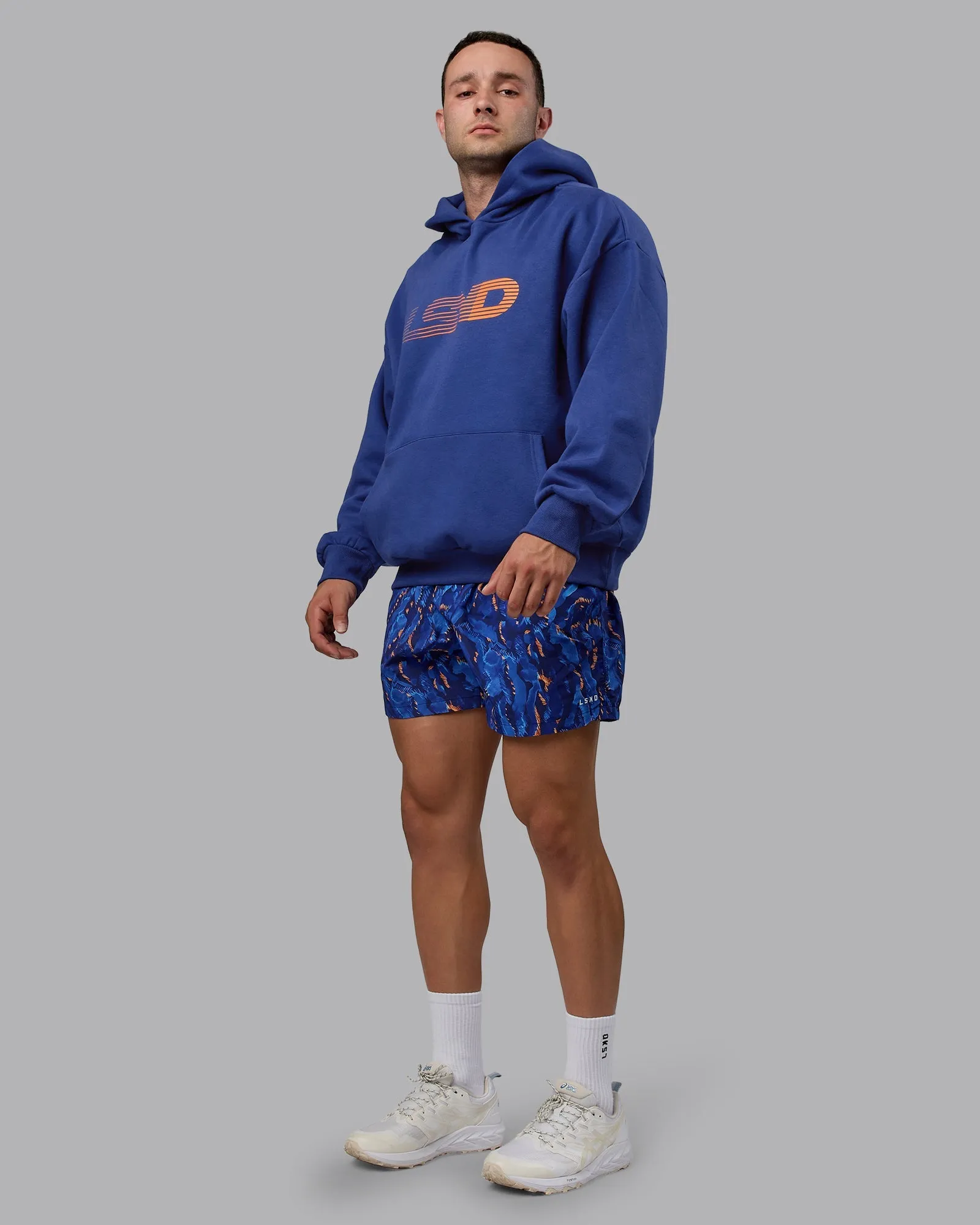 Unisex Motion Hoodie Oversize - Galactic Cobalt-Vibrant Orange