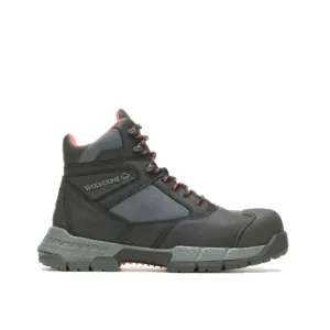 WOLVERINE Black Leather Waterproof Work Boots