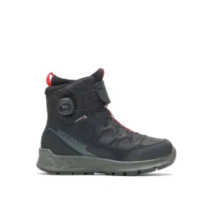 WOLVERINE Black Leather Winter Boots