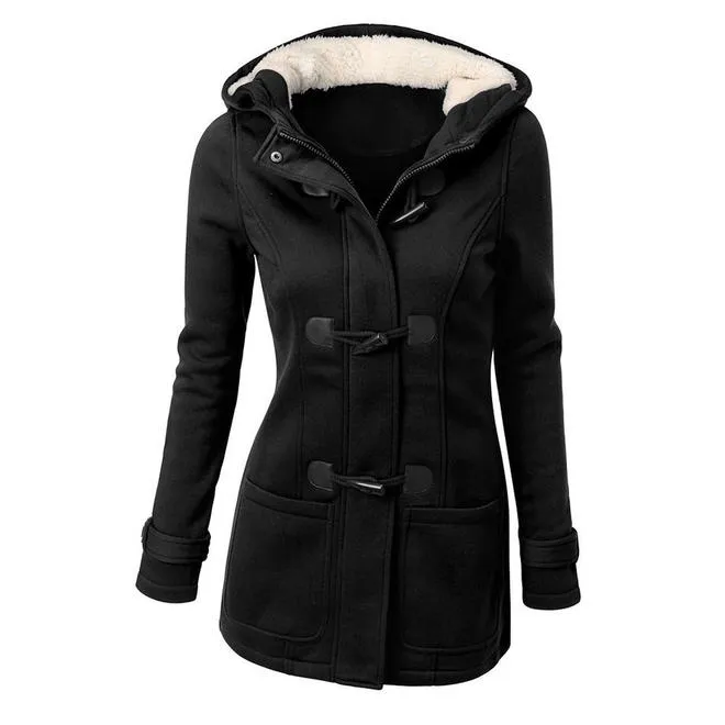 Women Breathable Stylish Horn Buutton Coat - WCT29125