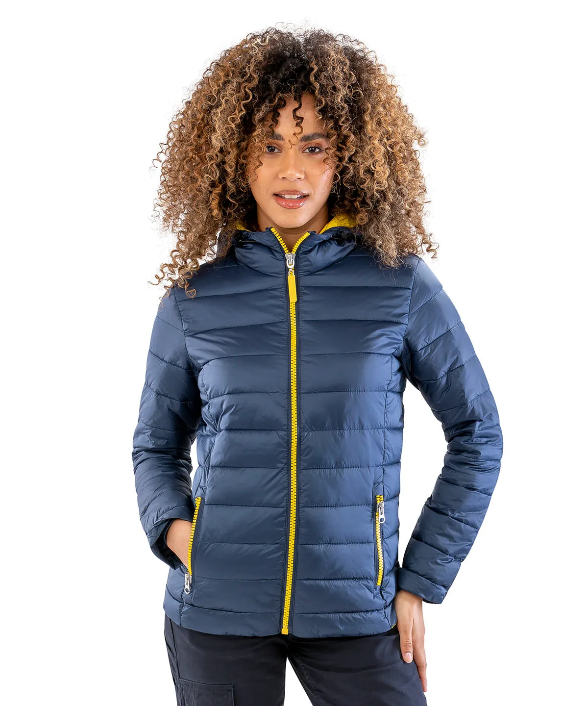 Womens Urban snow bird hooded jacket | Grey/Orange