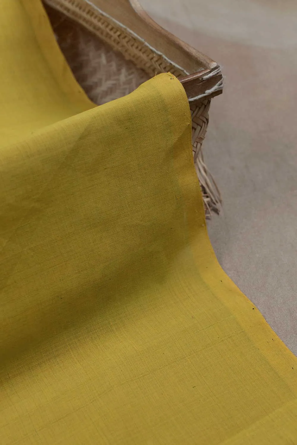 Yellow Mangalagiri Cotton Fabric